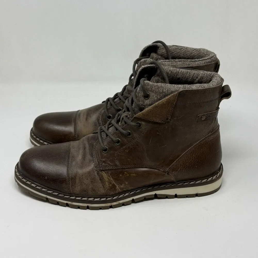 Outpost Makers Ramsey Chukka Boots Mens 10.5 Brown Leather Tweed Cap Toe